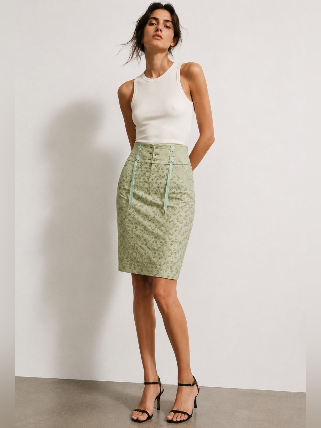Antonio Berardi Women’s High-Waisted Floral Pencil Skirt Size 44